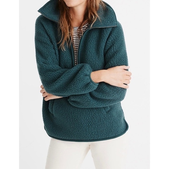 Madewell Jackets & Blazers - NEW MADEWELL POLARTEC Heather Spruce Fleece Jacket
